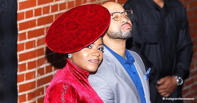 Fantasia Flaunts Stunning Figure in Red Velvet Dress & Matching Hat in Recent Pic with Husband