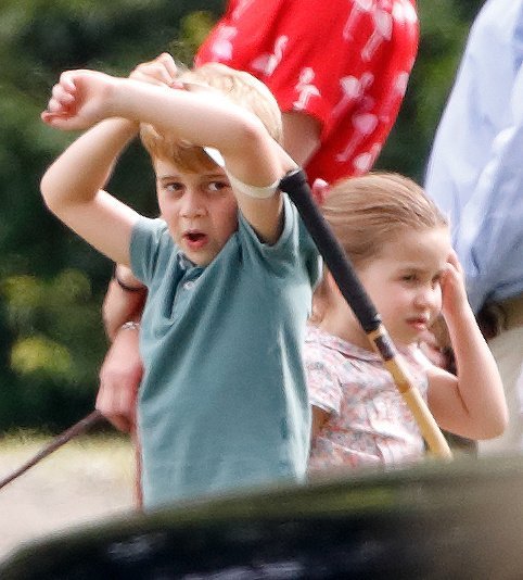 Prince George and Princess Charlotte at Billingbear Polo Club on July 10, 2019 in Wokingham, England | Photo: Getty Images