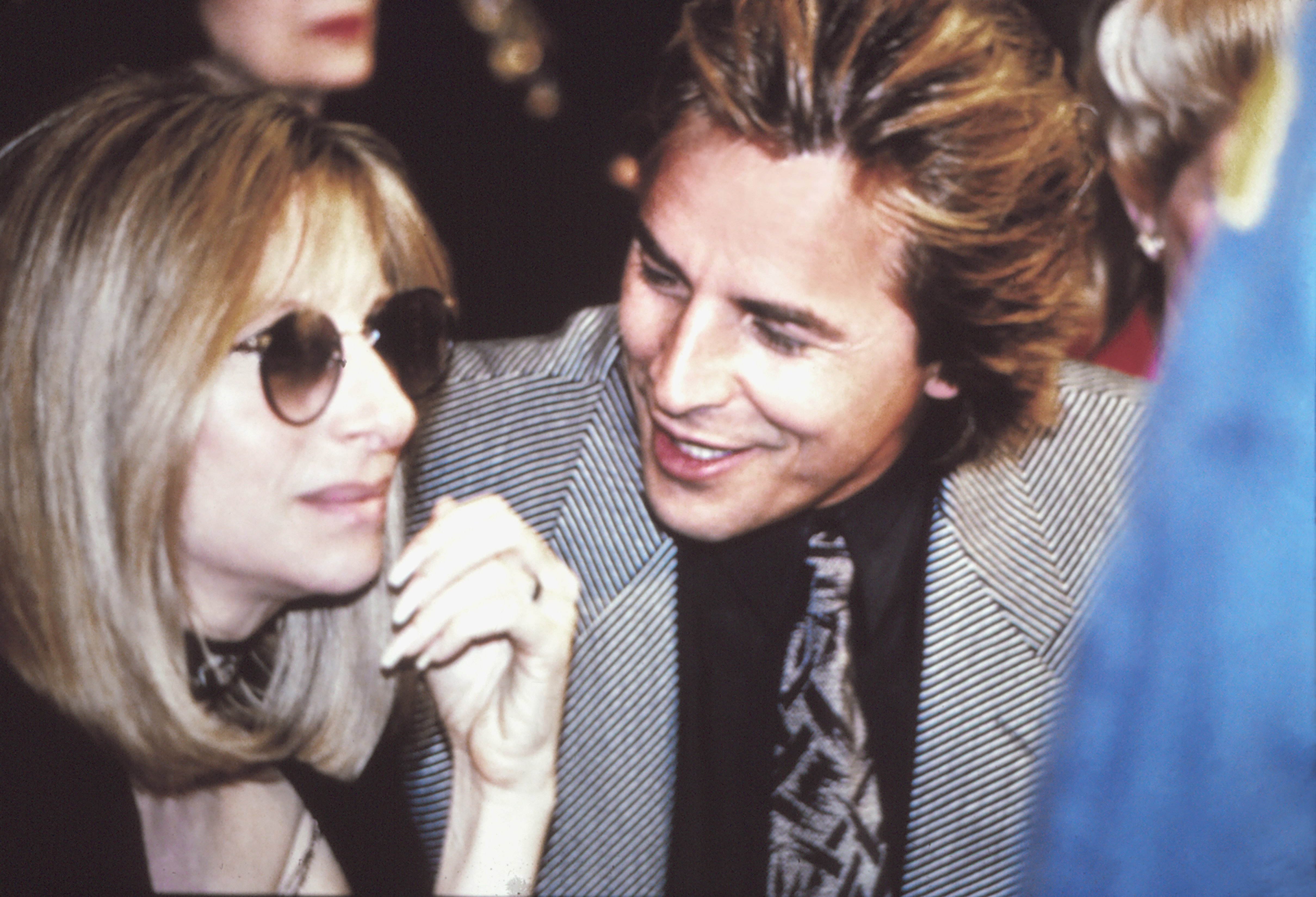 Barbra Streisand and Actor Don Johnson ringside at Tyson vs Holmes Convention Hall in Atlantic City. | Source: Getty Images