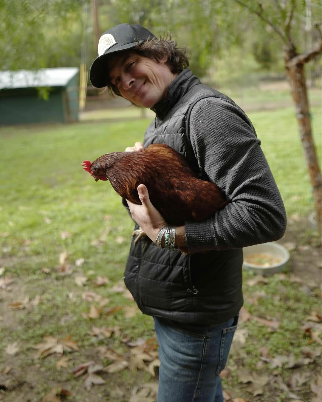 Ian Somerhalder holding a chicken, dated January 2023 | Source: Instagram/iansomerhalder