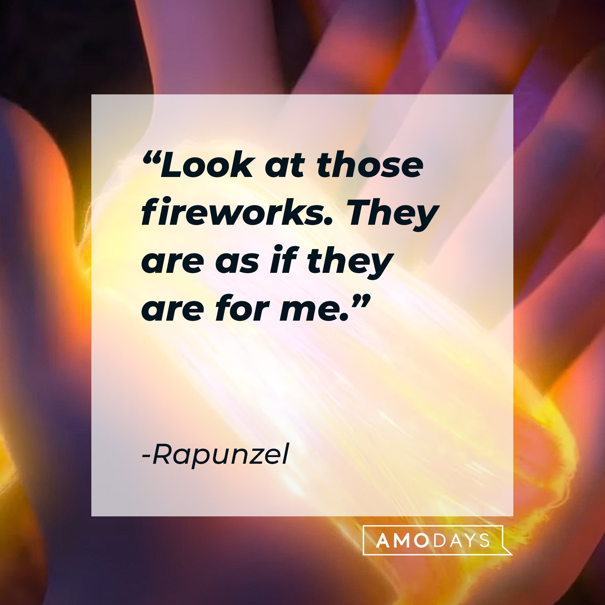 Rapunzel's quote: "Look at those fireworks. They are as if they are for me." | Image: AmoDays