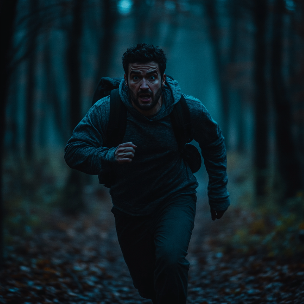 A man running through the woods | Source: Midjourney