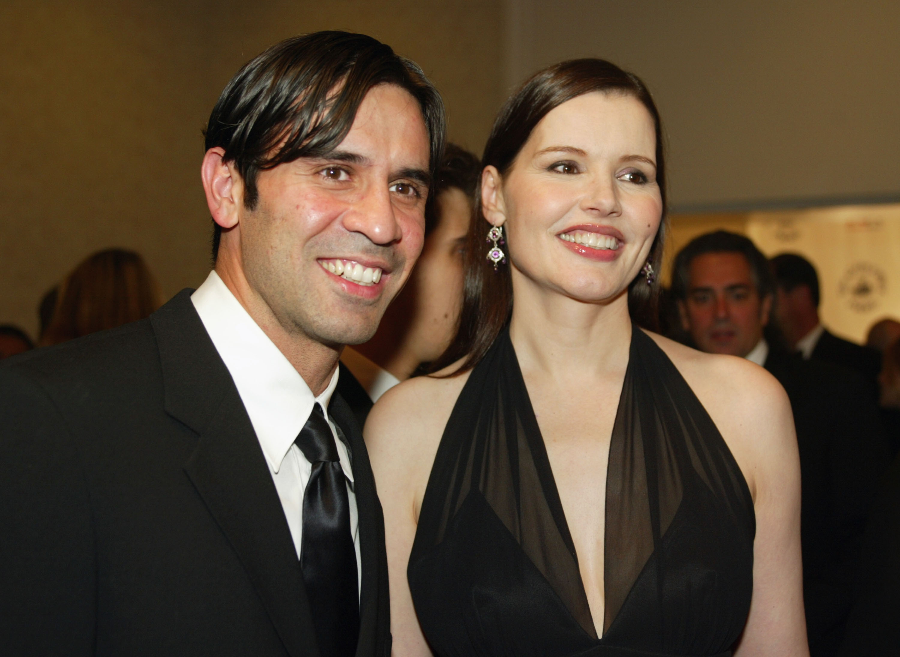 Reza Jarrahy and Geena Davis at the Carousel of Hope Ball 2002 to benefit childhood diabetes on October 15. | Source: Getty Images