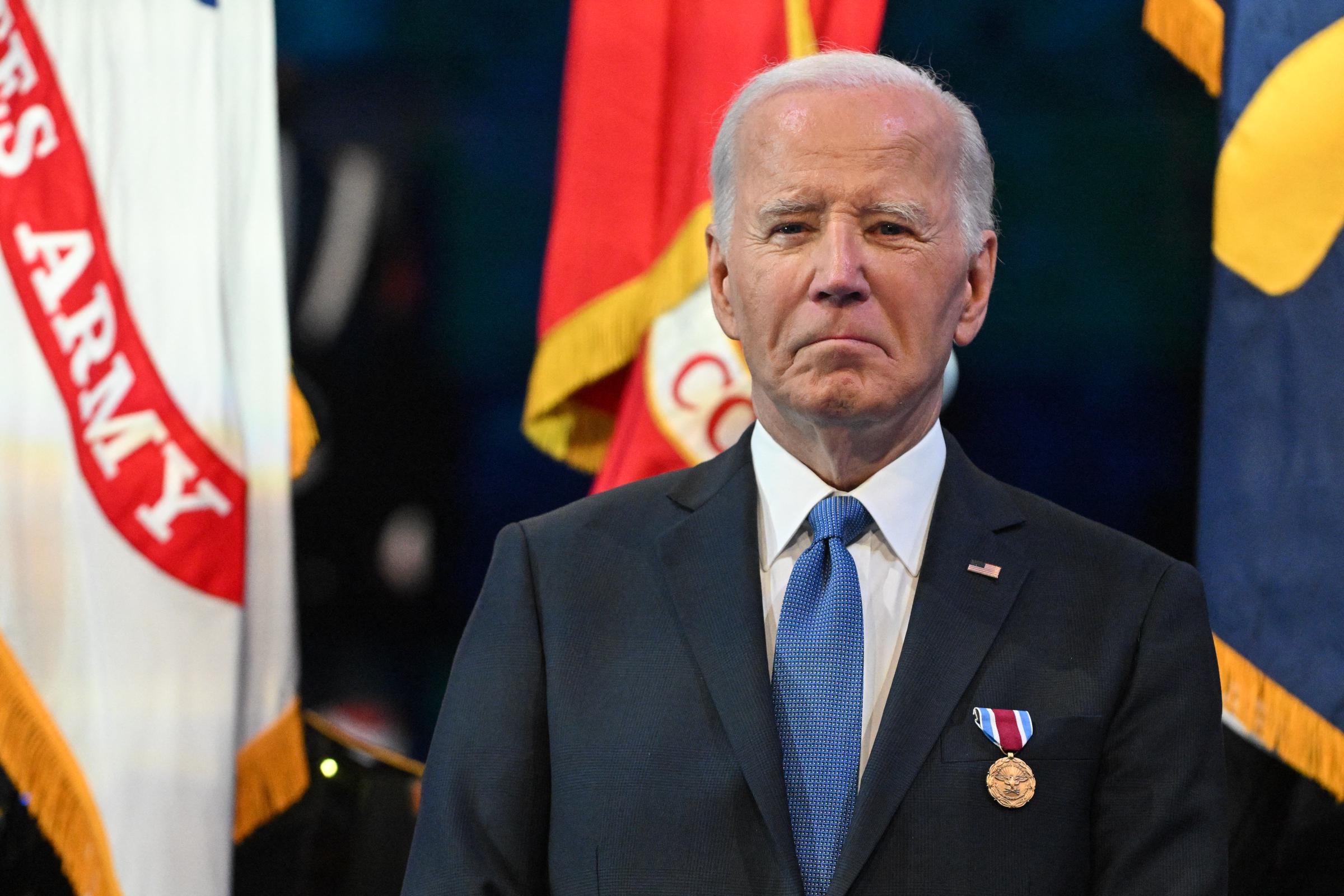 Joe Biden at the Department of Defense Commander in Chief Farewell Ceremony in Arlington, Virginia on January 16, 2025. | Source: Getty Images