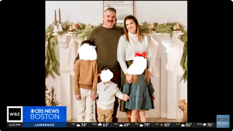 Ryan and Emily Long with their three kids, from a post dated August 20, 2025 | Source: Youtube/cbsboston