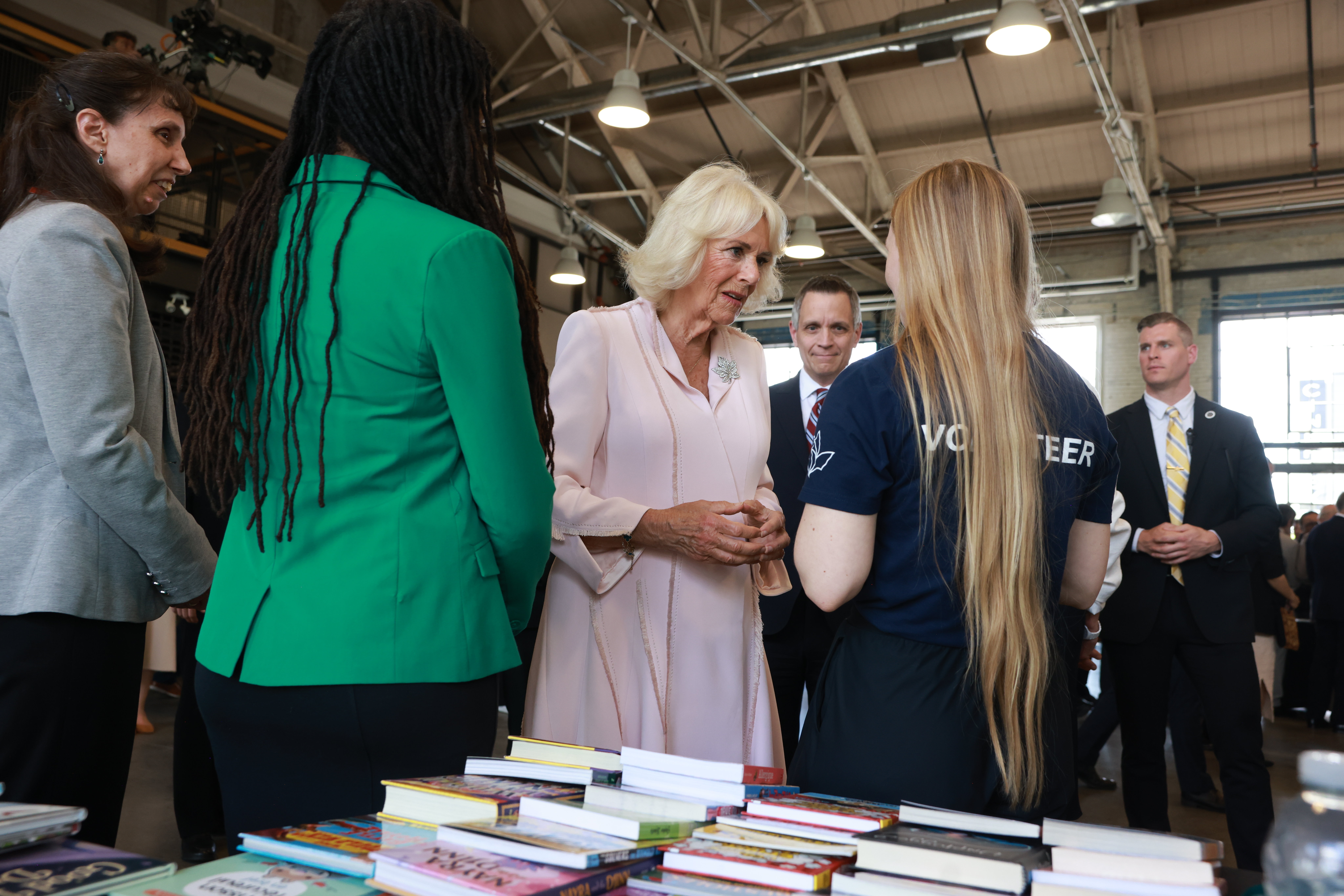 At Lansdowne Park, Queen Camilla also took time to engage with local authors, who had their books on display and shared thoughtful conversations with them.