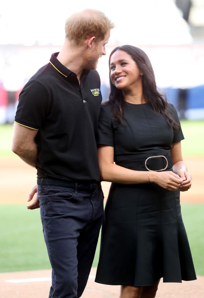 Prince Harry and Meghan at the baseball game in London's Stadium on June 29 | Photo: Getty Images 