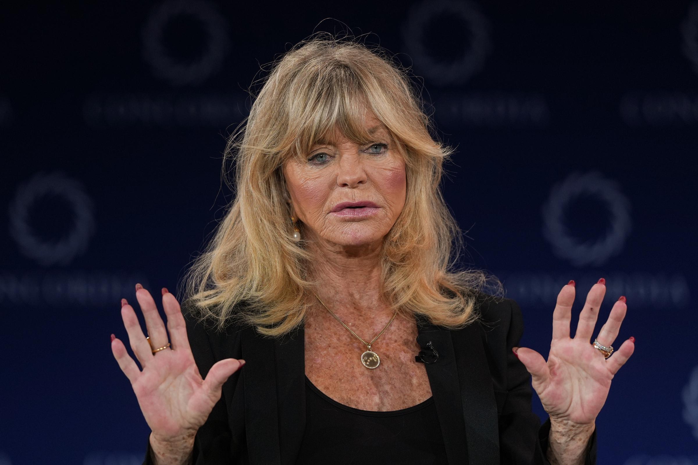 oldie Hawn speaks during the 2025 Concordia Summit in New York City on Sept. 23, 2025 | Source: Getty Images