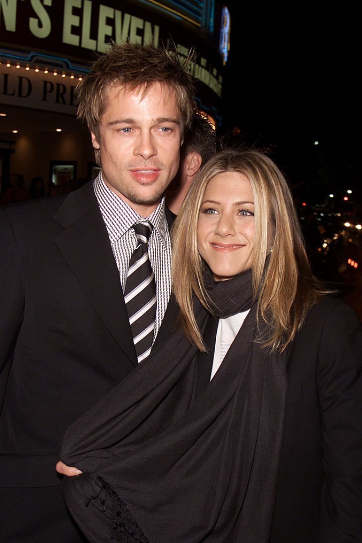 Brad Pitt and Jennifer Aniston at the premiere of "Ocean's Eleven" at the Village Theater in Los Angeles, Ca. Wednesday, December 5, 2001. | Source: Getty Images