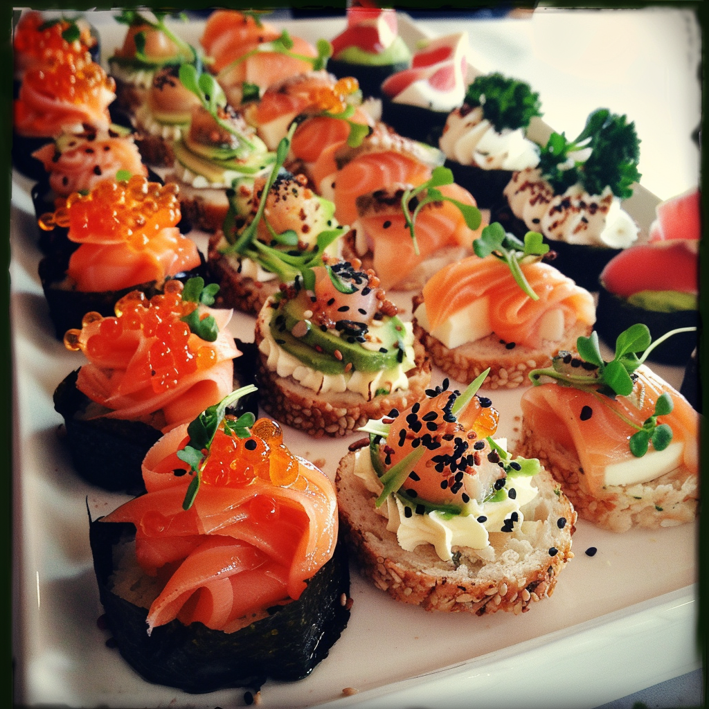 A platter of canapés | Source: Midjourney