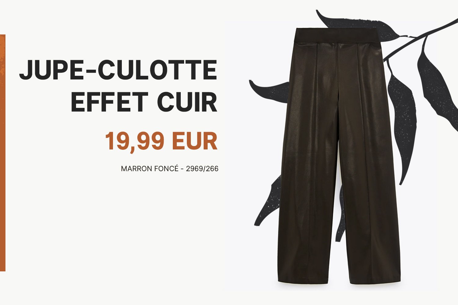 une jupe-culotte effet cuir. | Photo : Zara.com