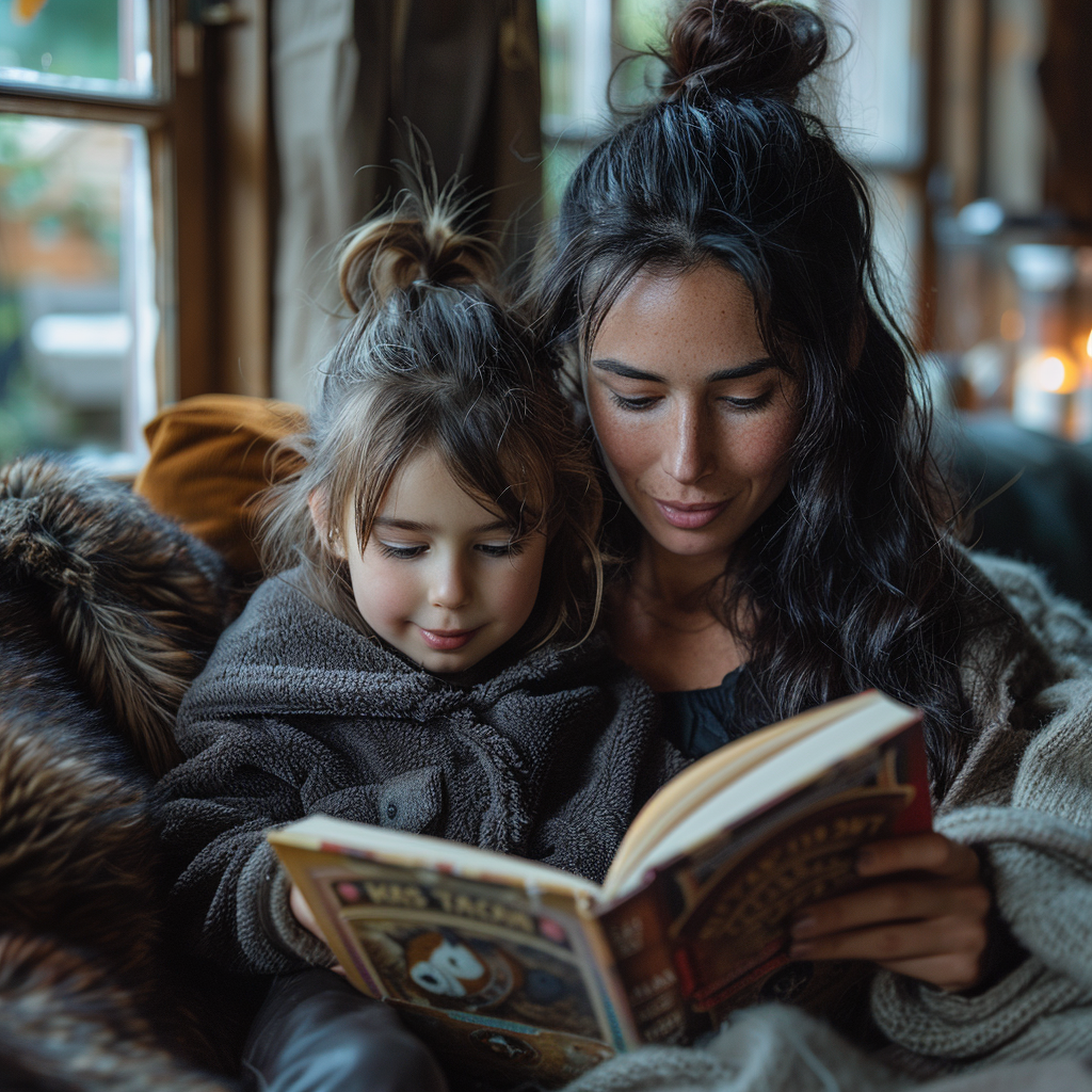 Daniella and Amelia reading a book | Source: Midjourney