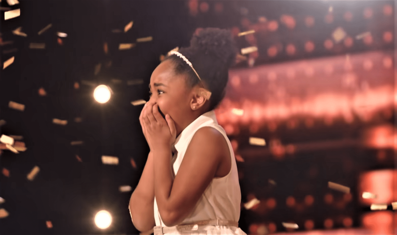 9-year-old Victory Brinker’s emotional reaction after she received 4 Golden Buzzers at “America’s Got Talent.” | Source: youtube.com/America’s Got Talent