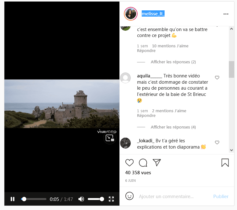 Capture d'écran de la vidéo de Mélisse | photo : Instagram/melisse_lt_