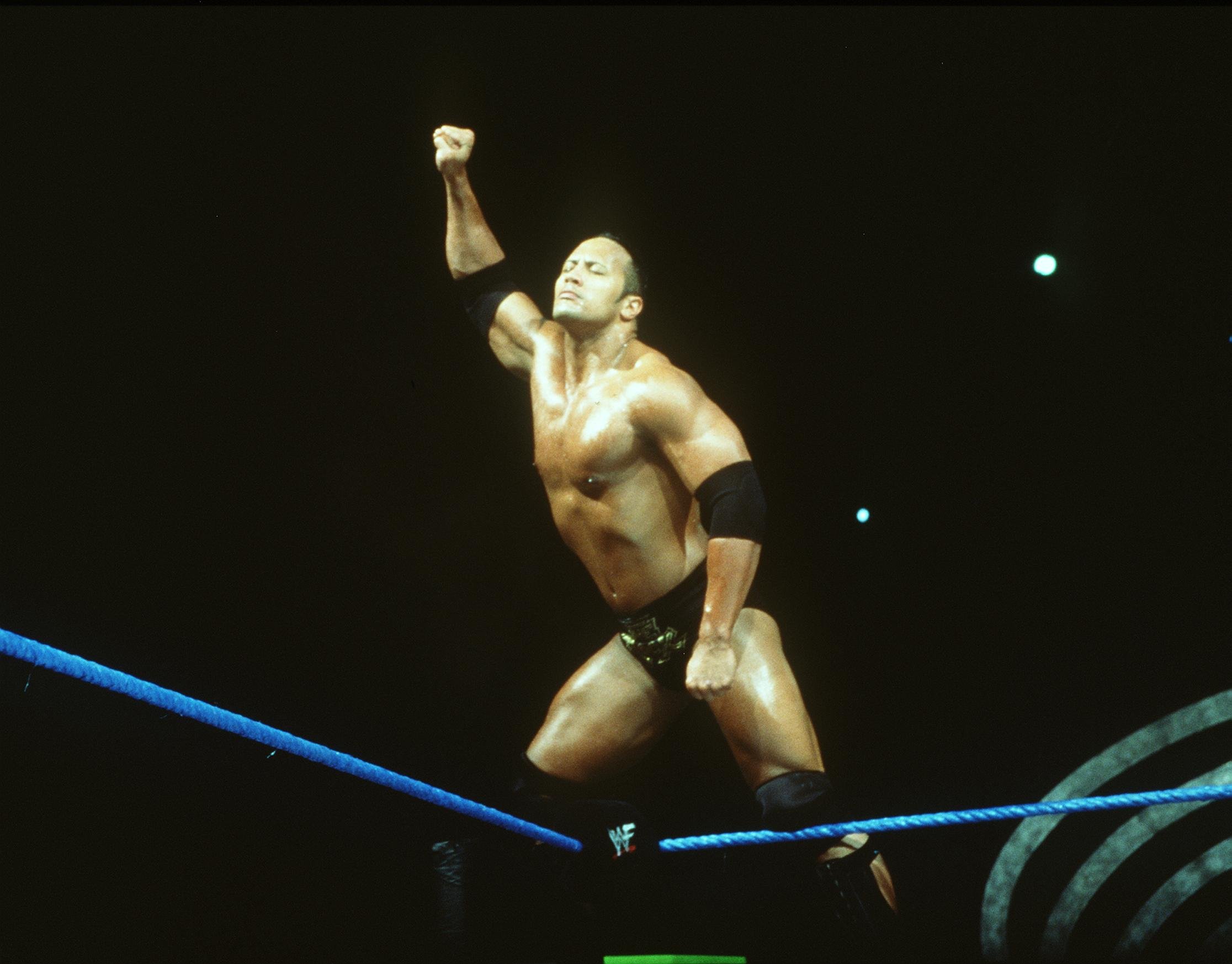 World Wrestling Federation's wrestler The Rock poses on June 12, 2000 In Los Angeles, California ┃Source: Getty Images