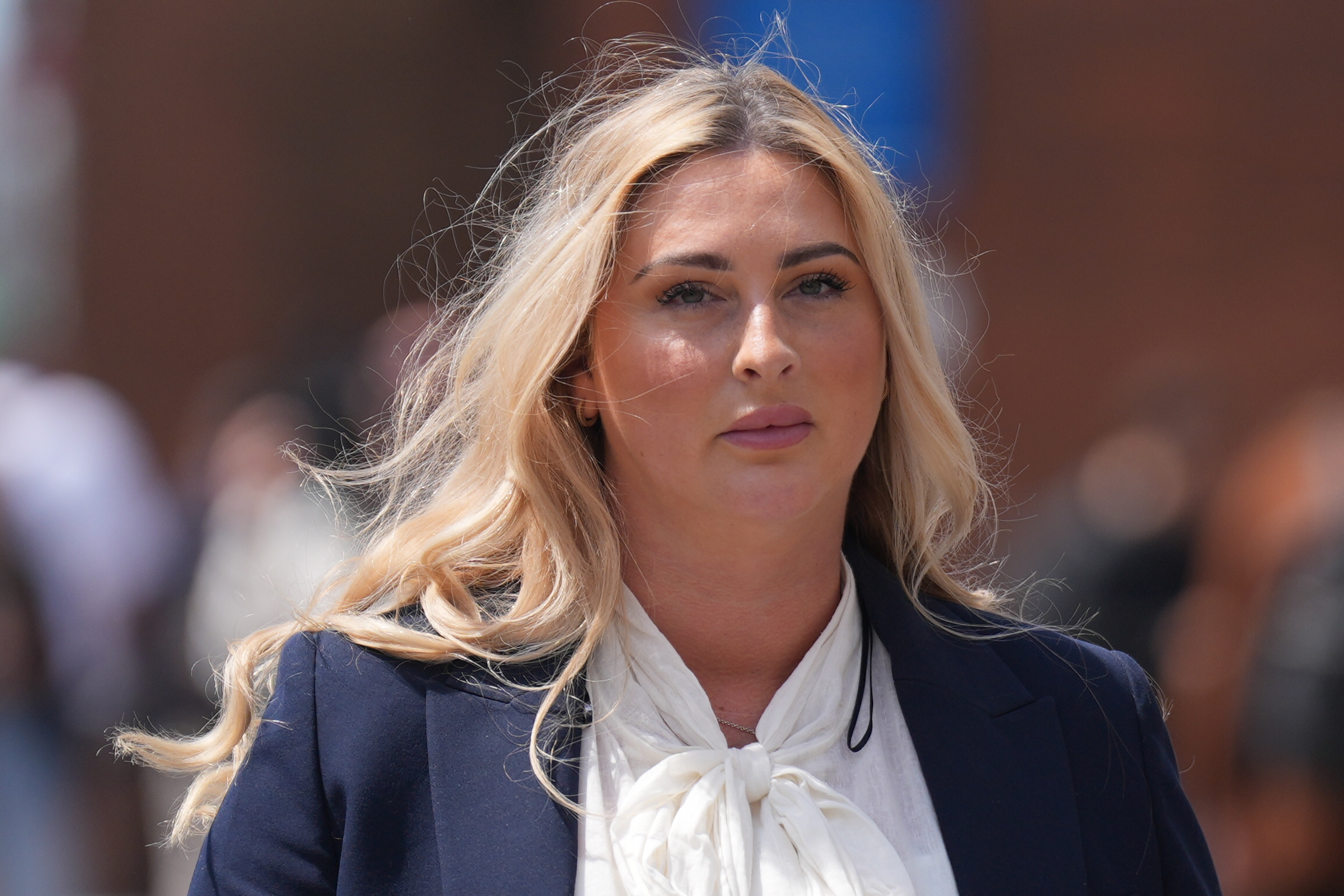 Nikita Hand, who is also known as Nikita Ni Laimhin, leaving the Court of Appeal on 2 July 2025 in Dublin, where Conor McGregor is appealing against a decision in a civil case in which she accused him of sexually assaulting her. | Source: Getty Images