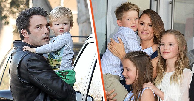 Ben Affleck with her son | Jennifer Garner with her children | Source: Getty Images