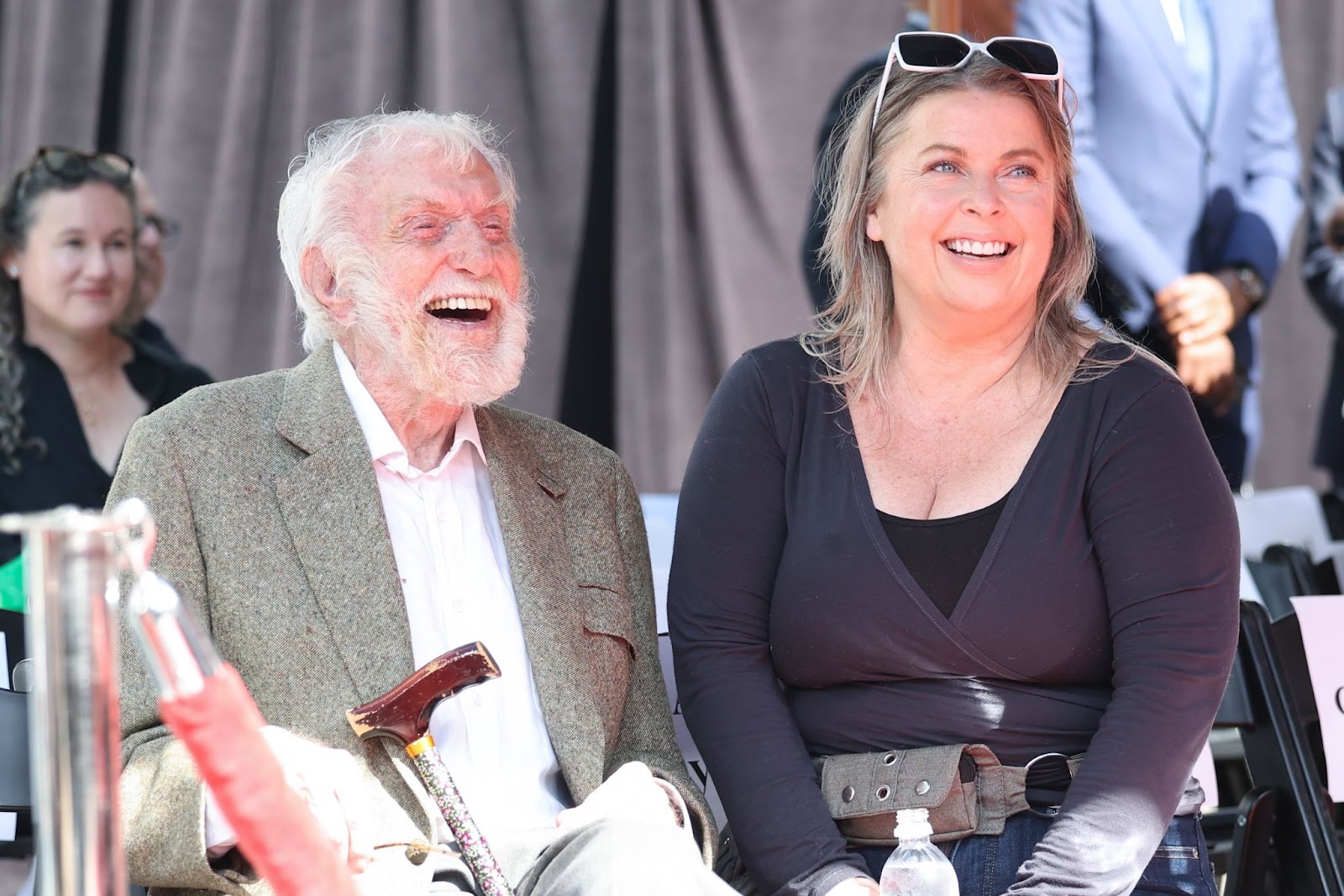 Dick Van Dyke and Arlene Silver at Carol Burnett's Hand and Footprint in the Cement Ceremony on June 20, 2024, in Hollywood, California. | Source: Getty Images