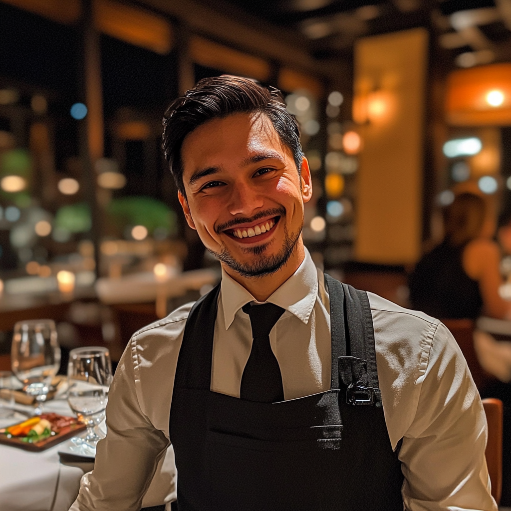 A smiling waiter | Source: Midjourney