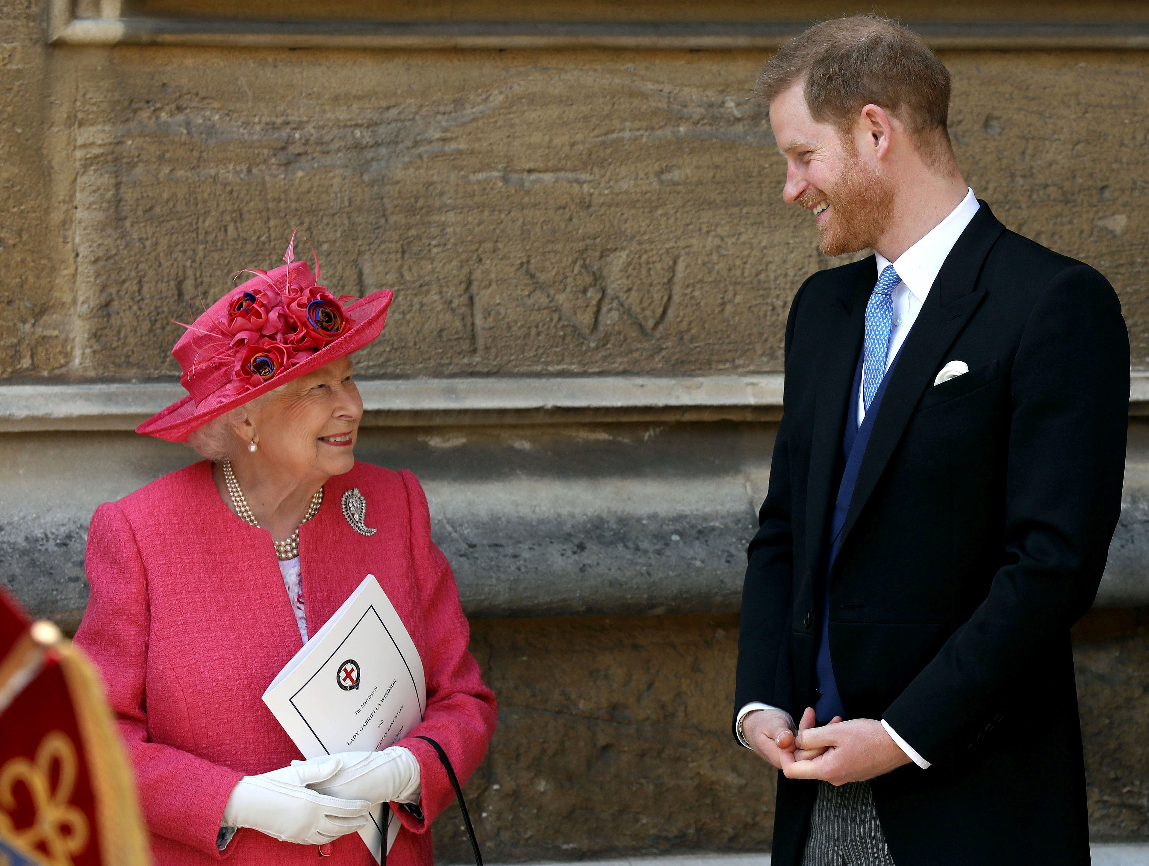 Queen Elizabeth II and Prince Harry pictured at the St George's Chapel in Windsor Castle on on May 18, 2019 in Windsor, London. / Source: Getty Images