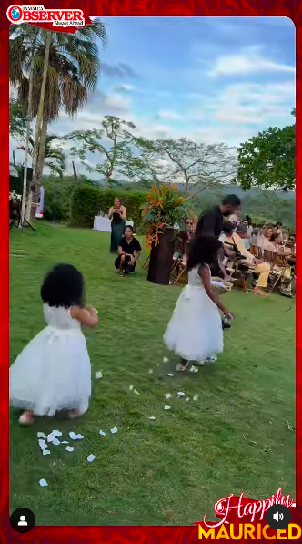 The flower girls at Etienne Maurice and Stephanie Wash's wedding, posted on July 13, 2024 | Source: Instagram/jamaicaobserver