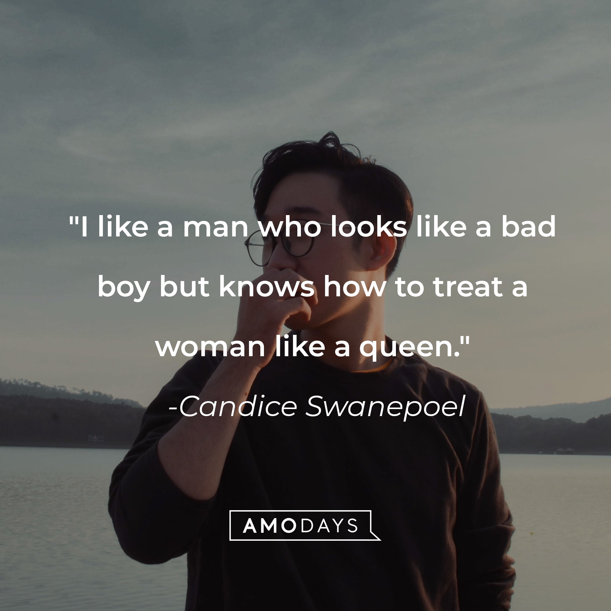 Candice Swanepoel's quote: "I like a man who looks like a bad boy but knows how to treat a woman like a queen." | Image: AmoDays