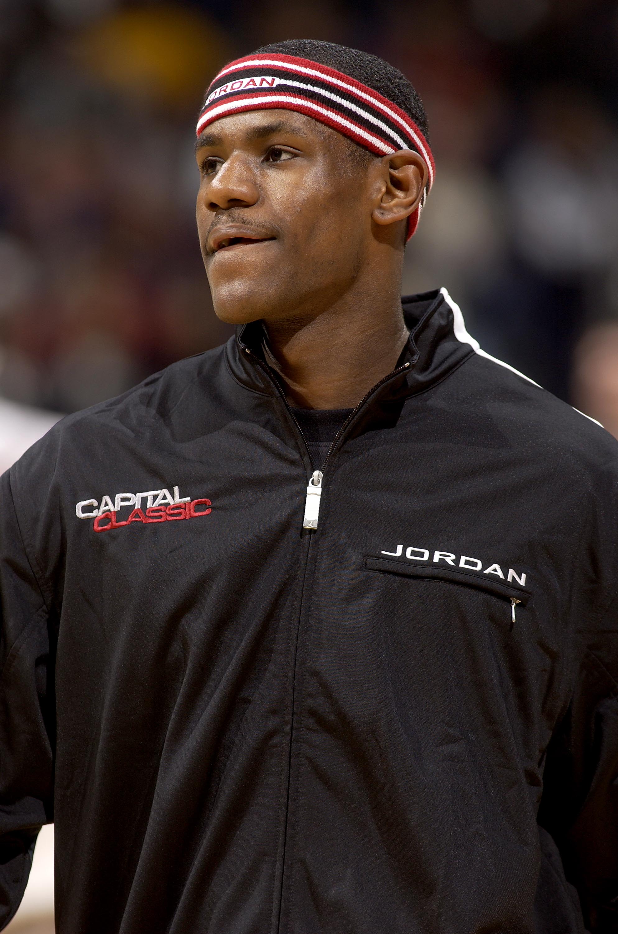 LeBron James warms up before the Jordan Capital Classic on April 17, 2003 in Washington DC | Source: Getty Images