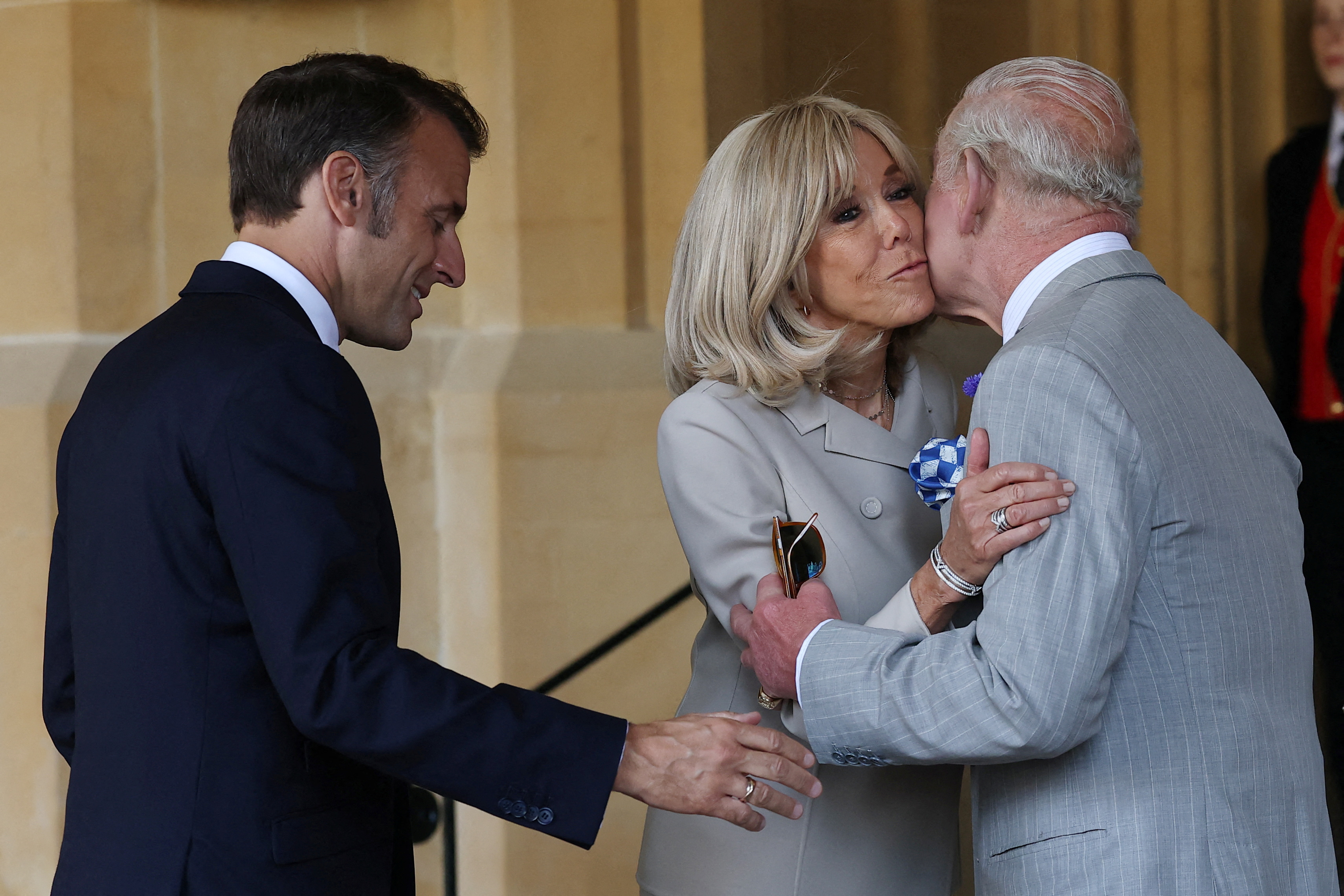 King Charles III and Queen Camilla formally bid farewell to President Emmanuel Macron and Brigitte Macron as they left Windsor Castle on July 9, 2025. | Source: Getty Images