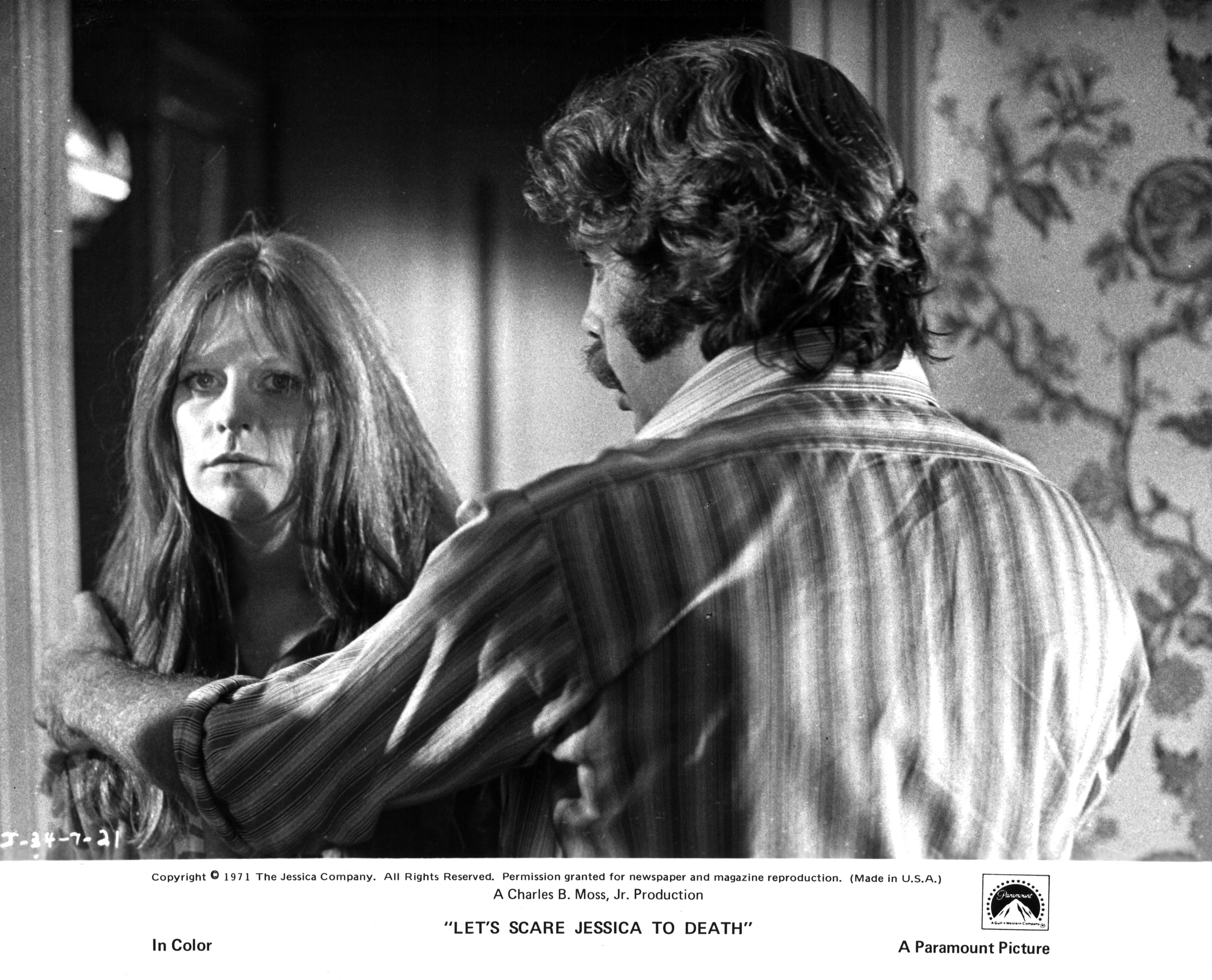 Mariclare Costello and Kevin O'Connor in a scene from the film 'Let's Scare Jessica To Death', 1971 | Source: Getty Images