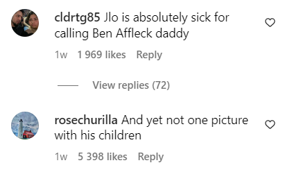 User comments on Jennifer Lopez's Instagram post. | Source: instagram.com/jlo