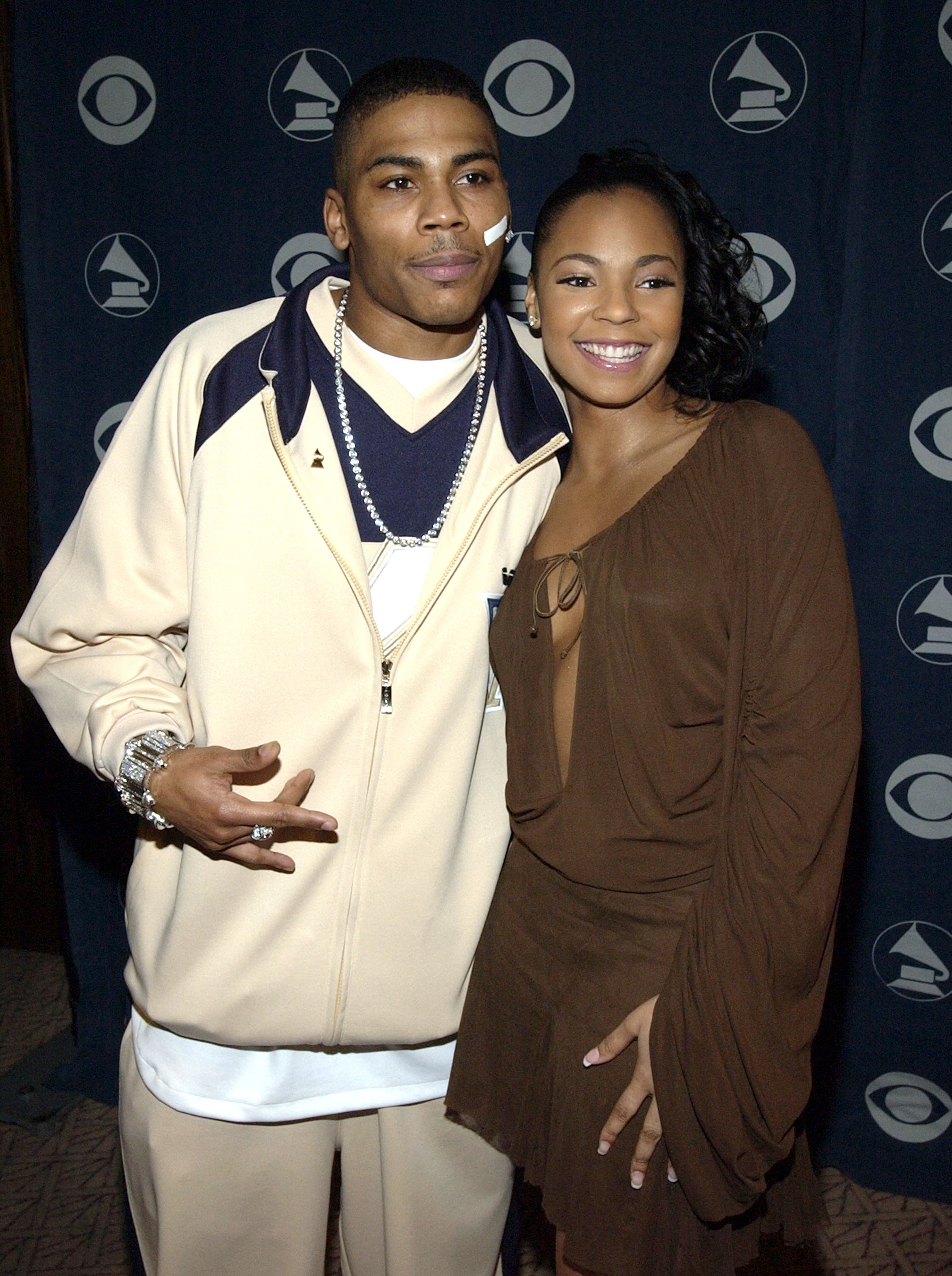 Nelly and Ashanti attend the 45th Grammy Award Nominations - Green Room on January 7, 2003. | Source: Getty Images