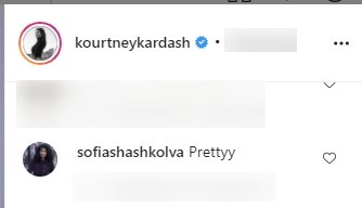Screenshot of a comment on Kourtney Kardashian's Instagram post. | Source: Instagram/KourtneyKardash