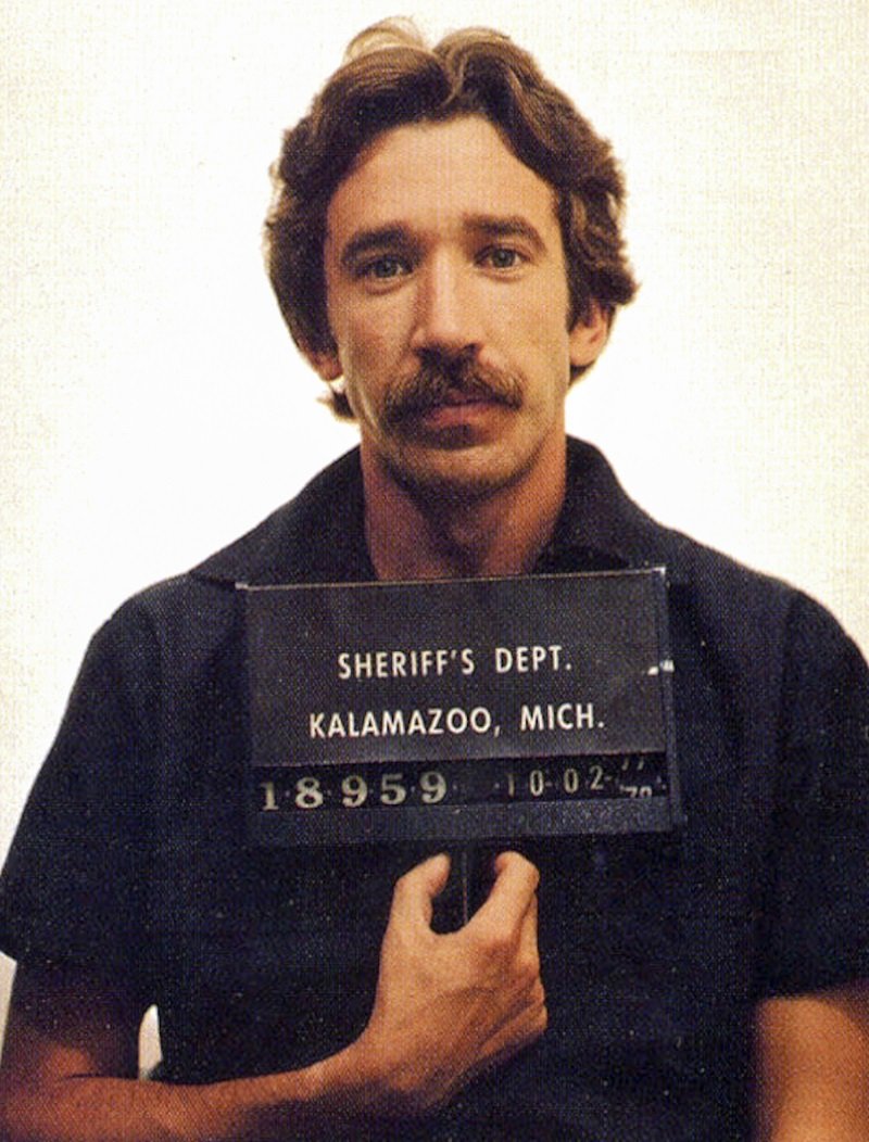 Tim Allen in a mug shot following his arrest for cocaine possession, Kalamazoo, Michigan, US, 2nd October 1978 | Photo: Getty Images