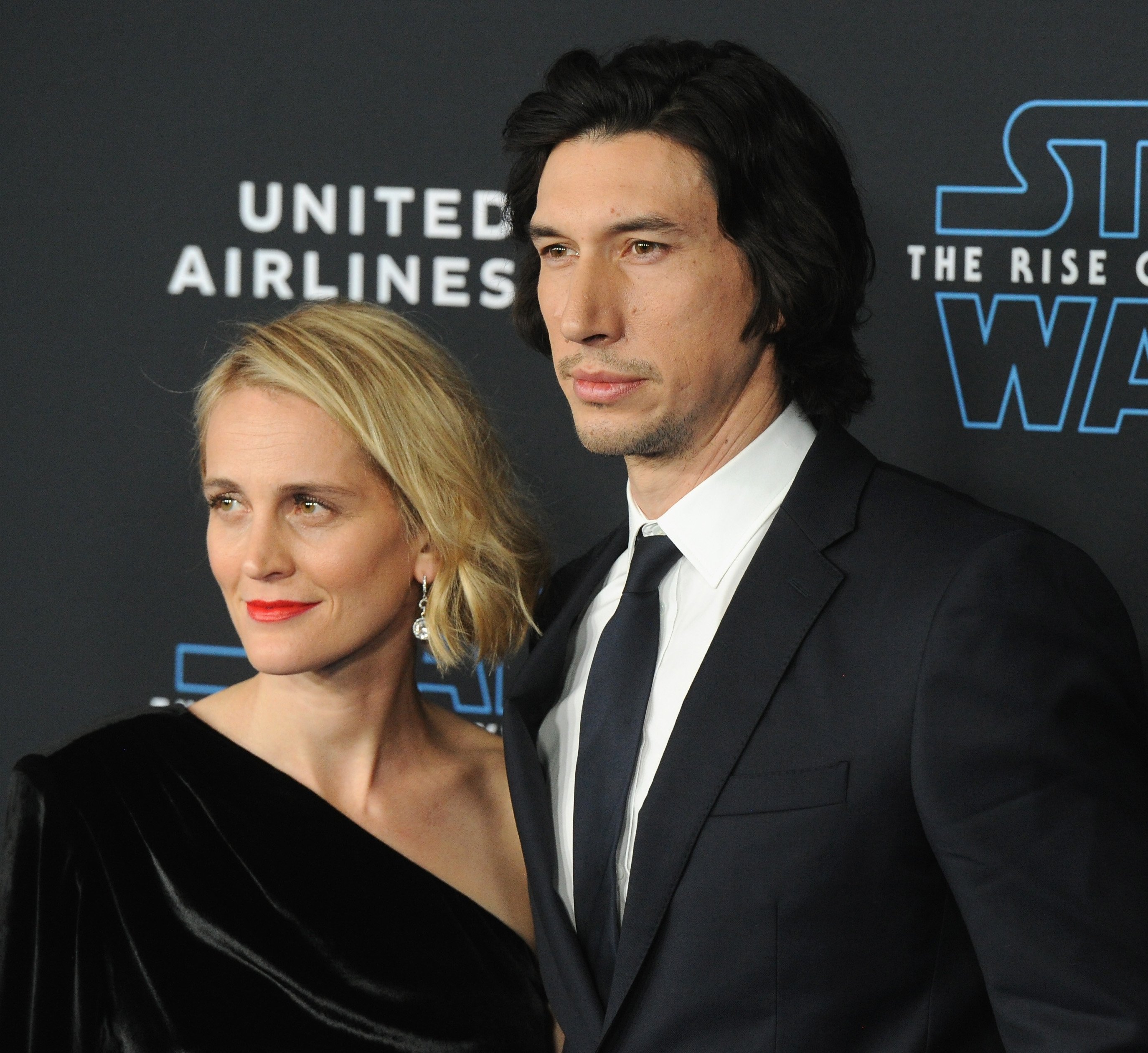  Joanne Tucker and Adam Driver at the Premiere Of Disney's "Star Wars: The Rise Of Skywalker" on December 16, 2019, in Hollywood. | Source: Getty Images