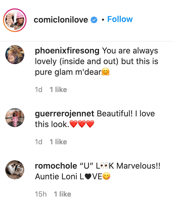 Fans' comments on Loni Love's post. | Source: Instagram/comiclonilove