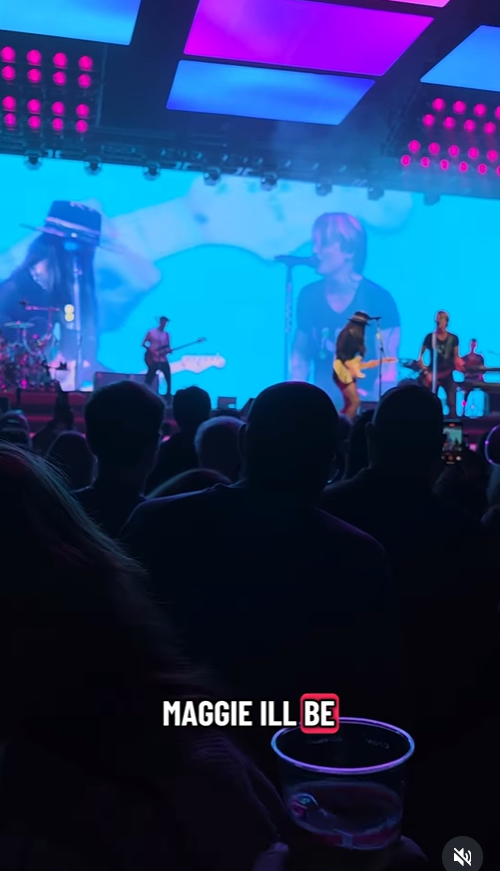 Keith Urban performs his song "The Fighter" with the lyric change on stage, from a video post dated October 1, 2025 | Source: Instagram/maggie_baugh
