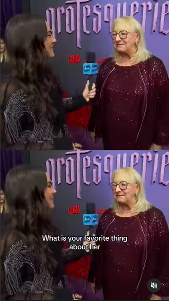 Donna Kelce speaking with an interviewer from E! News at the "Grotesquerie" premiere, posted on September 24, 2024 | Source: Instagram/enews