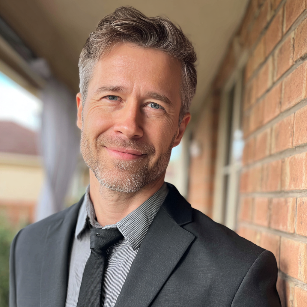 A smiling man wearing a suit | Source: Midjourney