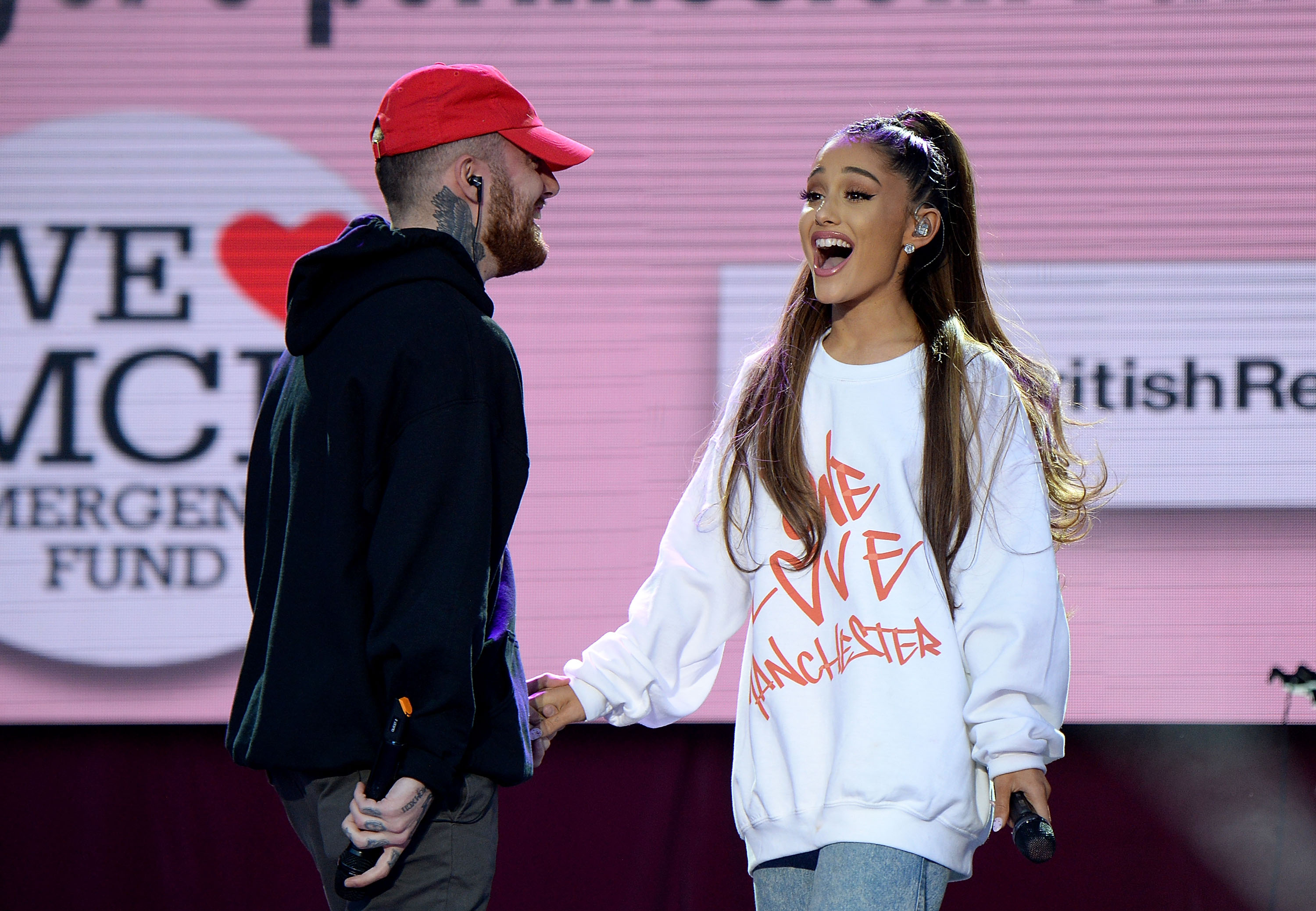 Mac Miller and Ariana Grande perform on stage during the One Love Manchester Benefit Concert at Old Trafford Cricket Ground on June 4, 2017 in Manchester, England | Source: Getty Images