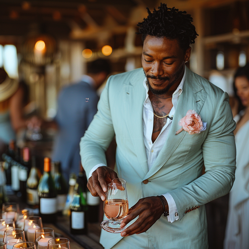 A man with a glass of wine | Source: Midjourney