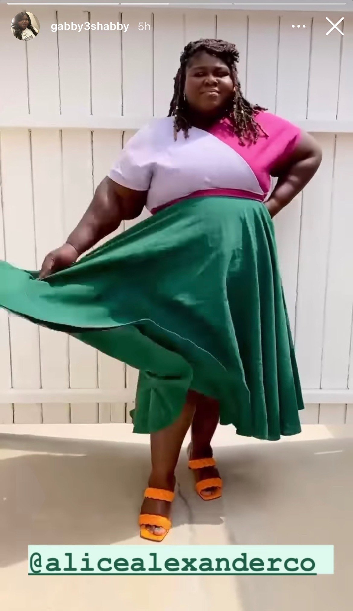 Gabby Sidibe flaunts her colorful dress on her IG story. | Photo: Instagram/Gabby3shabby