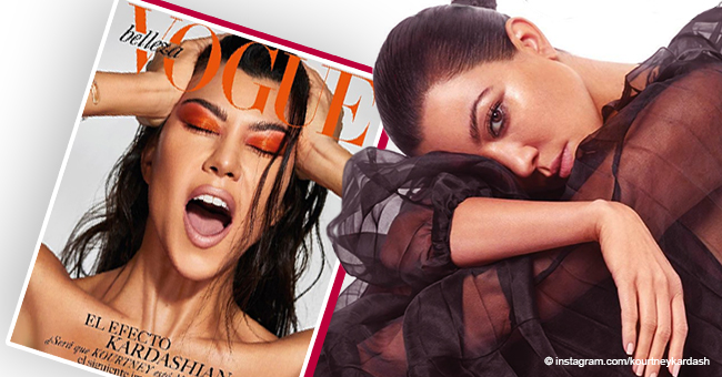 Kourtney Kardashian Poses Braless during Amazing Photoshoot for a Magazine Cover