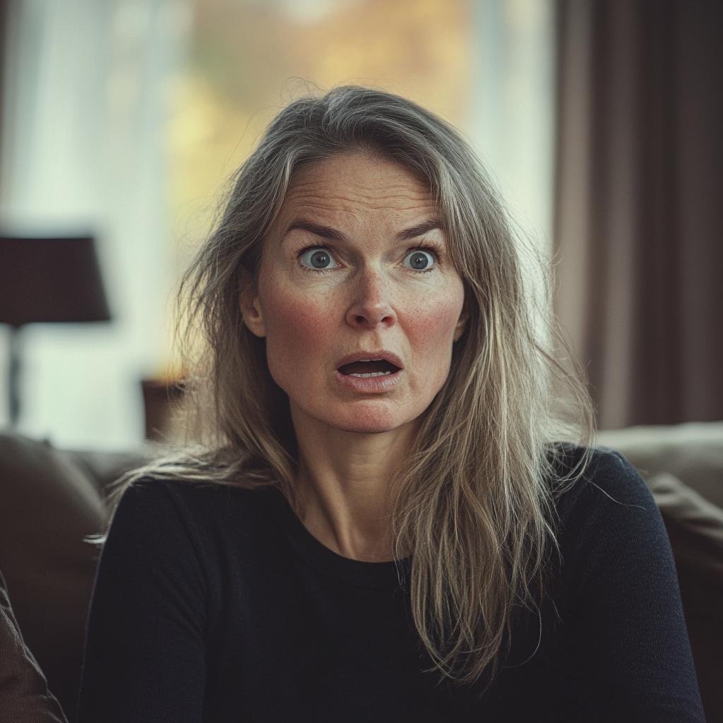 A shocked middle-aged woman | Source: Midjourney