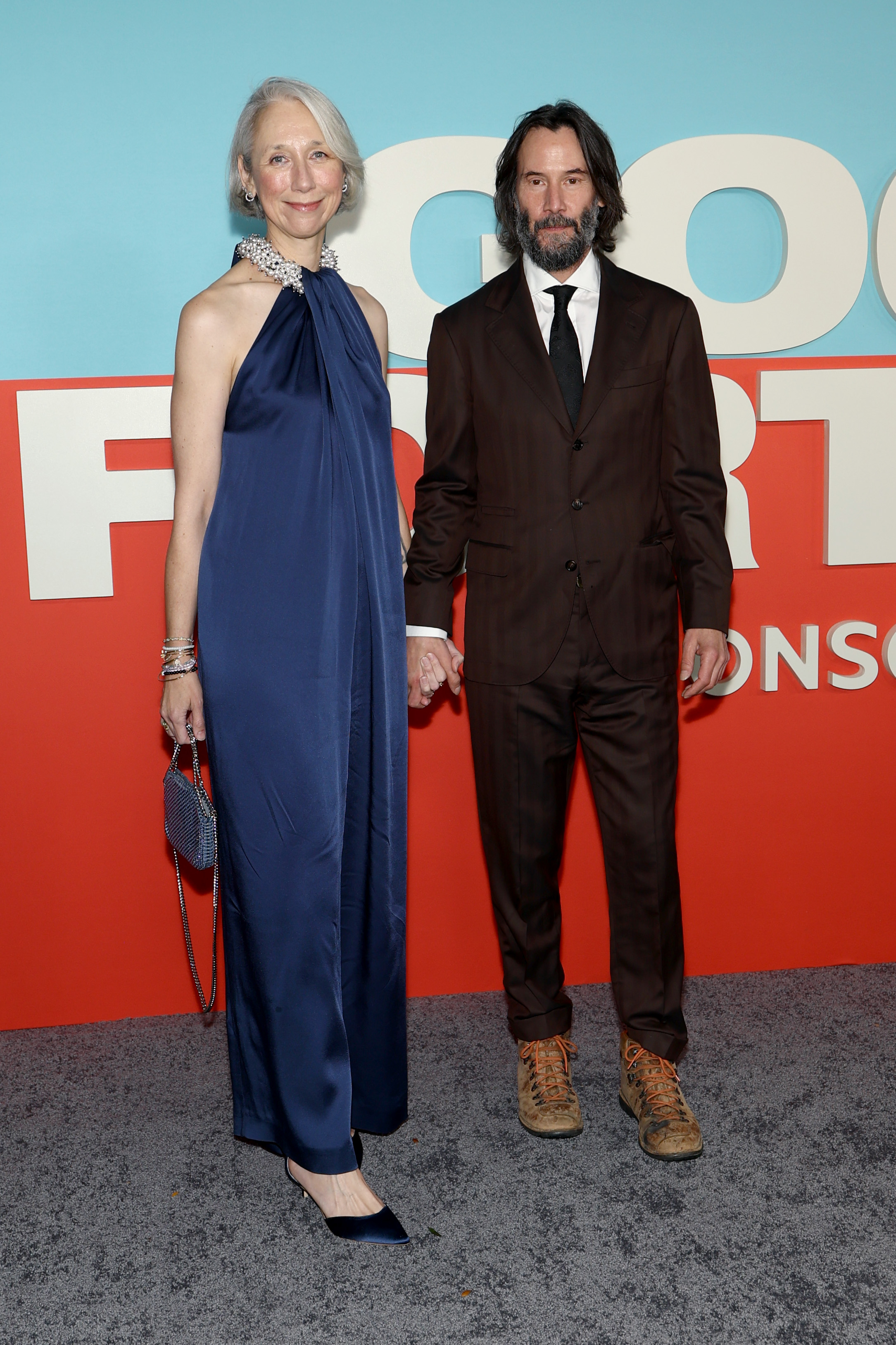 Alexandra Grant and Keanu Reeves at the Screening of "Good Fortune" in New York City on October 13, 2025. | Source: Getty Images