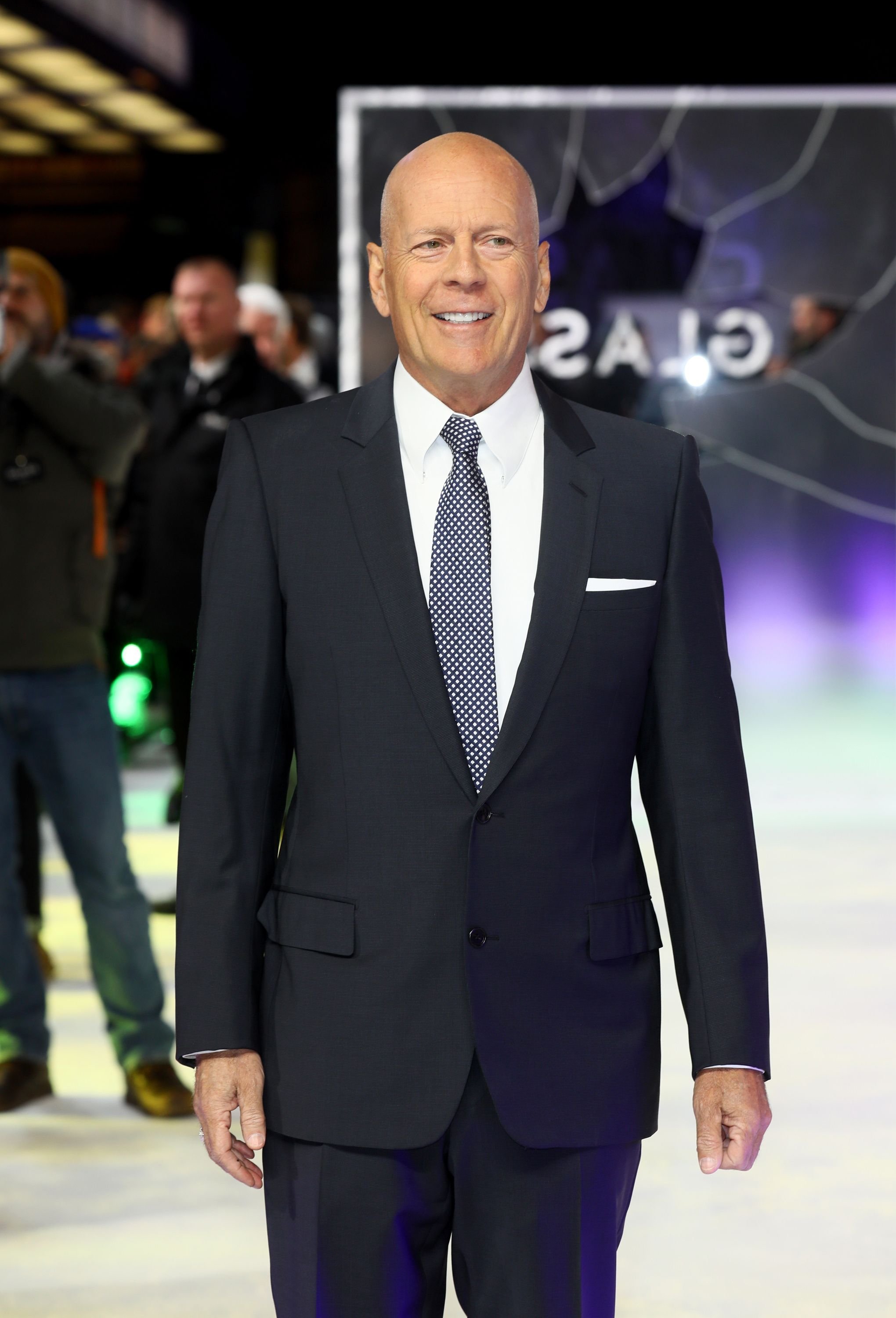 Bruce Willis faisant la promotion du film "Glass". l Source : Getty Images