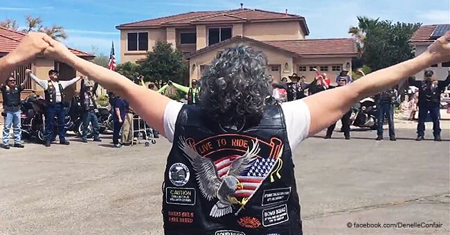 Bikers Hold Hands to Honor a WWII Veteran While Singing ‘God Bless the USA’ Together