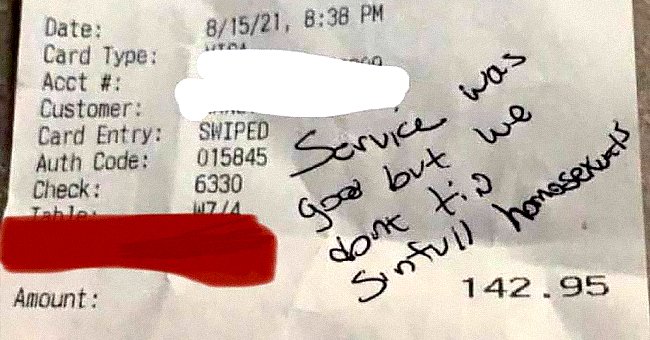 Photo of a customer's receipt | Photo: facebook.com/esalzwedel