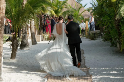 The couple on their wedding day, dated March 18, 2025 | Source: Getty Images