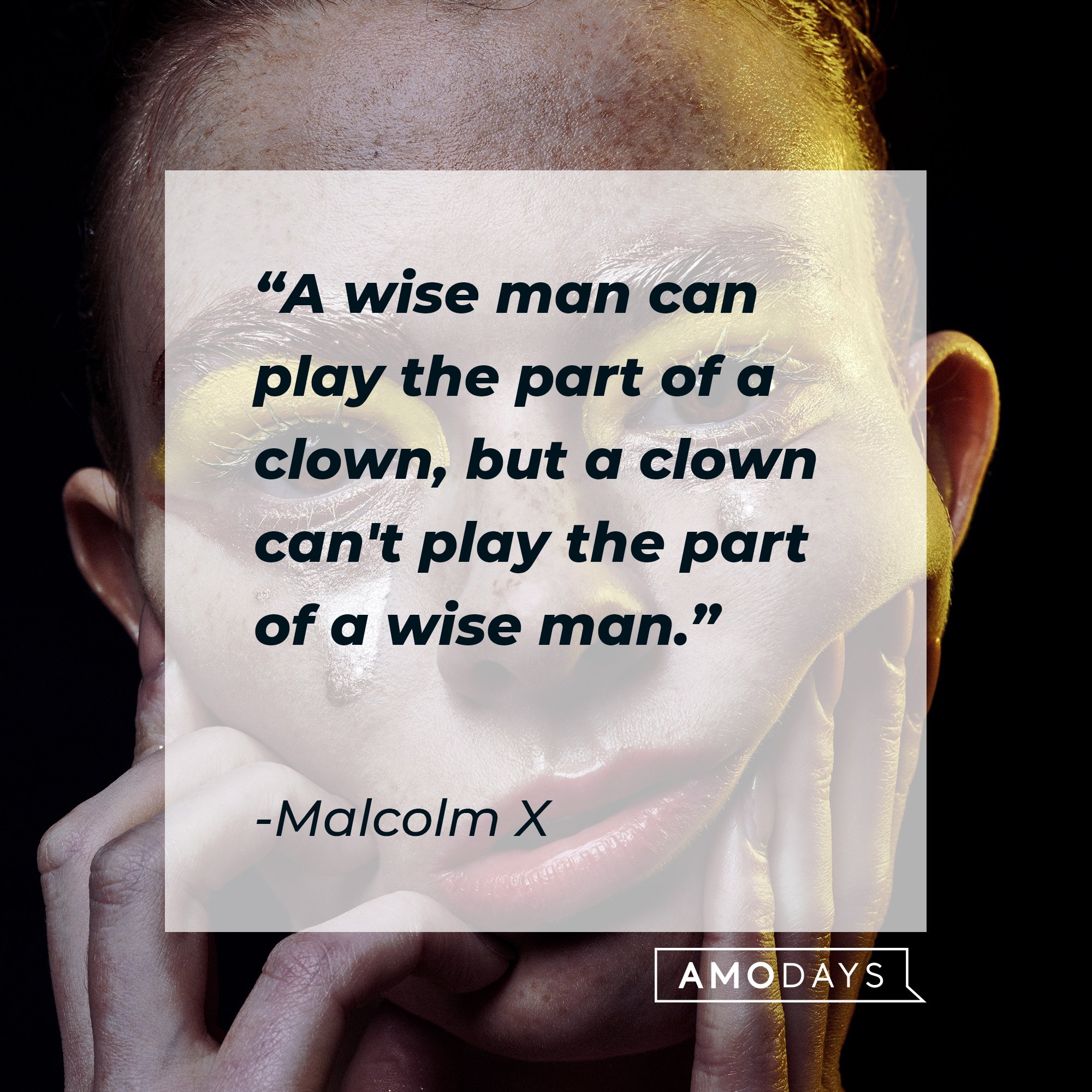 Malcolm X's quote "A wise man can play the part of a clown, but a clown can't play the part of a wise man." | Source: Unsplash.com