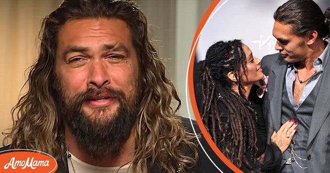 Jason Momoa pictured during an interview with Entertainment Weekly, 2021 [Left] Momoa and Lisa Bonet at the premiere of Warner Bros. Pictures' "Aquaman," 2018, Hollywood, California. | Photo: YouTube/Entertainment Weekly & Getty Images